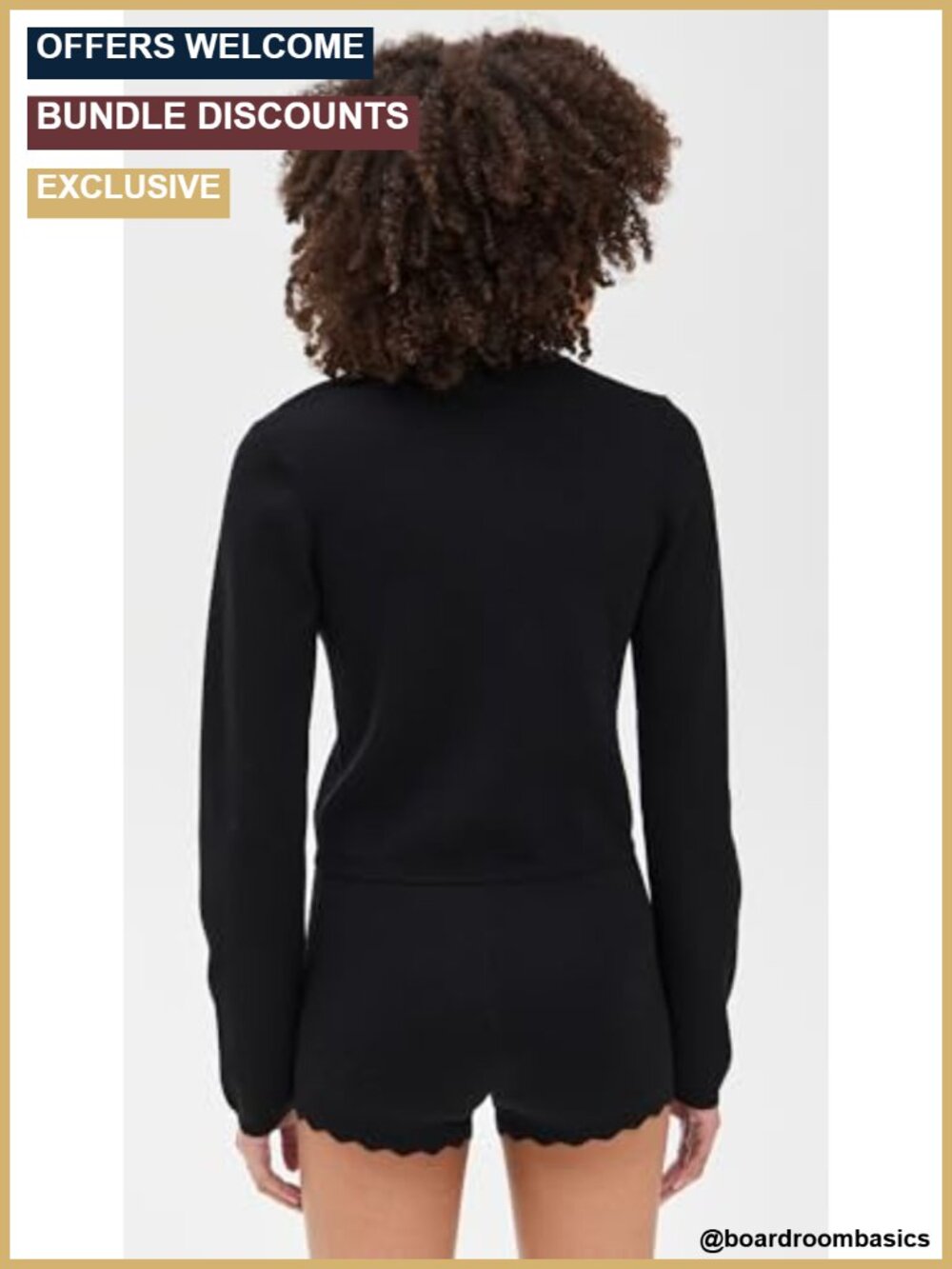 Lightweight Compact Knit Ribbed Trim Cardigan - Picture 2 of 5